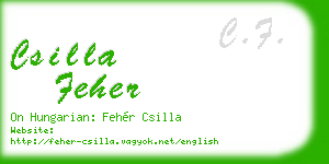 csilla feher business card